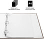3 Ring Binder, A4 Fabric Cover Round Ring Durable Binder for 3-Hole Letter Size Paper, Decorative Organizer Holds 200 Sheets Letter Size 8.5'' x 11'' Paper, for Office Home
