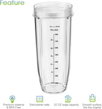 Replacement Part for Nutri Ninja Blender 2-Pack 32oz Replacement Cups Compatible with Nutri Ninja Auto-iQ Series Blenders