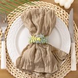 Nude Brown Cheesecloth Table Runner with 50pcs Napkins
