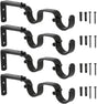 Heavy Duty Curtain Rod Brackets - Adjustable Double Rod Holders, 1 Inch (4 PCS, Black)