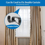 Heavy Duty Curtain Rod Brackets - Adjustable Double Rod Holders, 1 Inch (4 PCS, Black)