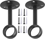 Curtain Rod Ceiling-Mount Bracket Curtain Rod Brackets Curtain Rod Holders (8 PCS, Black)