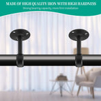 Curtain Rod Ceiling-Mount Bracket Curtain Rod Brackets Curtain Rod Holders (8 PCS, Black)