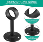 Ceiling-Mount Curtain Bracket Holders for 1 1/4-Inch Rod (8 PCS, Black)