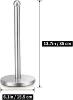Paper Towel Holder Countertop, Paper Towel Holder with Solid Weighted Base, for Standard and Large Size Rolls (Silver)