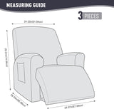 Recliner Covers, Stretch Reclining Chair Covers, Recliner Sofa Slipcovers Stripe Jacquard Recliner Couch Covers Furniture Protector Covers for Pet Kid (1 Seater, Deep Gray) - Side View