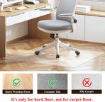 Office Chair Mat for Hard Wood Floors - 30"x48" Heavy Duty Anti-Slip Hardwood Floor Protector Rug - Easy Clean