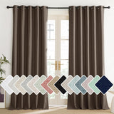 Coffee Vintage Linen 100% Blackout Curtains for Living Room, Thermal Insulated Curtains 95“ Long, Noise Reducing Window Treatment Drapes for Home Office, 62