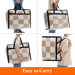 4 Pack Clear Clothes Storage Bags, 40L Plastic Blanket Storage Bags, Vinyl Foldable Moving Bags with Zipper, Closet Organizers and Storage Containers for Bedding, Duvet, Comforter
