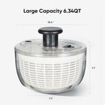 6.4 Qt Salad Spinner Large Lettuce Spinner Plastic Vegetable Fruit Washer, Vegetable Cleaner Salad Cleaner Lettuce Washer, Non-Slip Base, BPA-Free