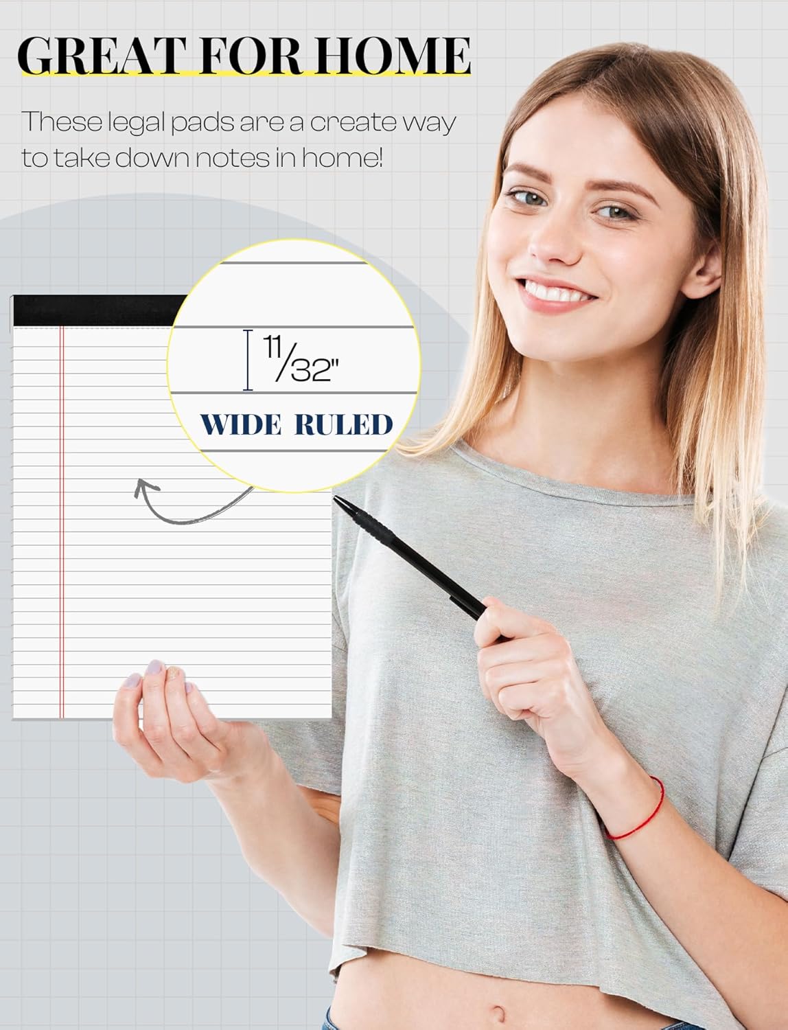 Legal Pads 8.5 x 11 White Note Pads Paper 8-1/2 x 11 Lined Paper Pad 8.5 x 11 White Legal Pad 6 Pack Notepads 8.5 x 11 Lined Writing Pads of Paper 8.5 x 11 Notepad White Paper Pads 30 Sheets/Pad
