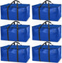 Heavy Duty Moving Bags or Storage Bag, 6 Pack – Large Moving Boxes with Backpack Straps, Zippers & Handles – Perfect for College Dorm, Traveling, Camping, Christmas Decorations