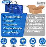 Heavy Duty Moving Bags or Storage Bag, 6 Pack – Large Moving Boxes with Backpack Straps, Zippers & Handles – Perfect for College Dorm, Traveling, Camping, Christmas Decorations