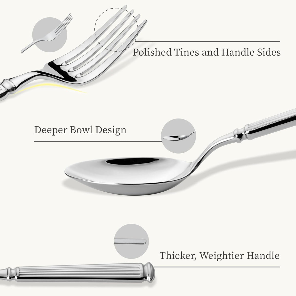 20 Pieces Silverware Set, Premium 18/10 Stainless Steel Flatware Set, Luxury Cutlery Set for 4, Dishwasher Safe for Home and Kitchen with Relief Patterns Handle, Party, Wedding, Silver