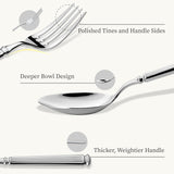 20 Pieces Silverware Set, Premium 18/10 Stainless Steel Flatware Set, Luxury Cutlery Set for 4, Dishwasher Safe for Home and Kitchen with Relief Patterns Handle, Party, Wedding, Silver - Top-Down View