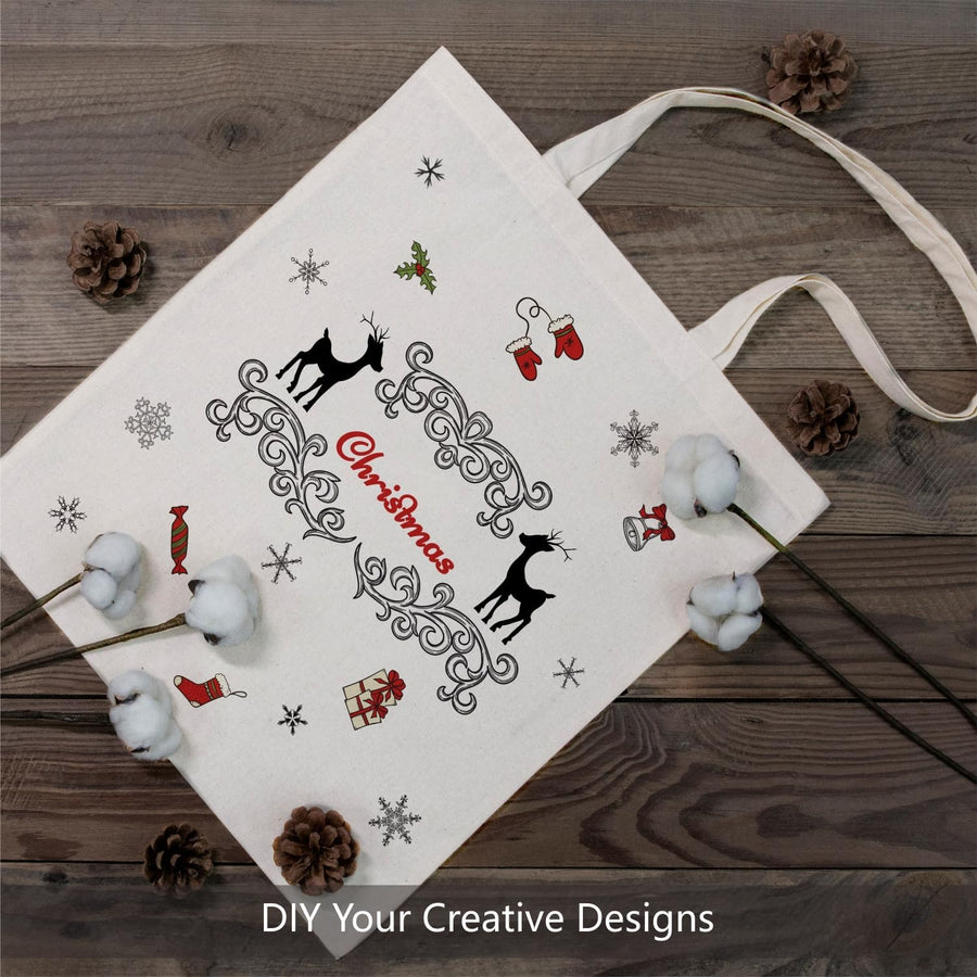 5 | 12 | 24 Pack Economical 16"x15" Cotton Tote Bag, Reusable Grocery Shopping Bags, DIY Your Creative Designs