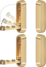 4PCS Foldable Gold Wall Hooks, Heavy Duty Zinc Alloy Folding Wall Hooks, Folding Hidden Coat Hooks Wall Mount Bathroom Foldable Towel Hooks for Hanging Clothes, Bags, Hats, Bathrobes, Keys etc (Gold)