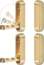 4PCS Foldable Gold Wall Hooks, Heavy Duty Zinc Alloy Folding Wall Hooks, Folding Hidden Coat Hooks Wall Mount Bathroom Foldable Towel Hooks for Hanging Clothes, Bags, Hats, Bathrobes, Keys etc (Gold)
