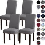 Dining Chair Covers,Kitchen Cover,Parsons Slipcover,Spandex Protectors for Room Stretch Chairs Cover Set of 4 -Gray