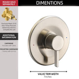 Shower and Tub Trim Kit, Compatible with Moen Posi-Temp Valve, Brushed Nickel - Side View