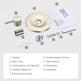 Shower and Tub Trim Kit, Compatible with Moen Posi-Temp Valve, Brushed Nickel - 45-Degree Angle