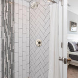 Shower and Tub Trim Kit, Compatible with Moen Posi-Temp Valve, Brushed Nickel - Close-Up Angle