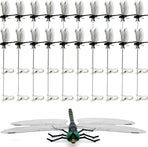 20 Pcs Dragon Fly Clips for Bugs Repellent, 3D Artificial Dragonfly Hat Clip, Dragonfly Garden Decor (20, Black*20 Pcs)