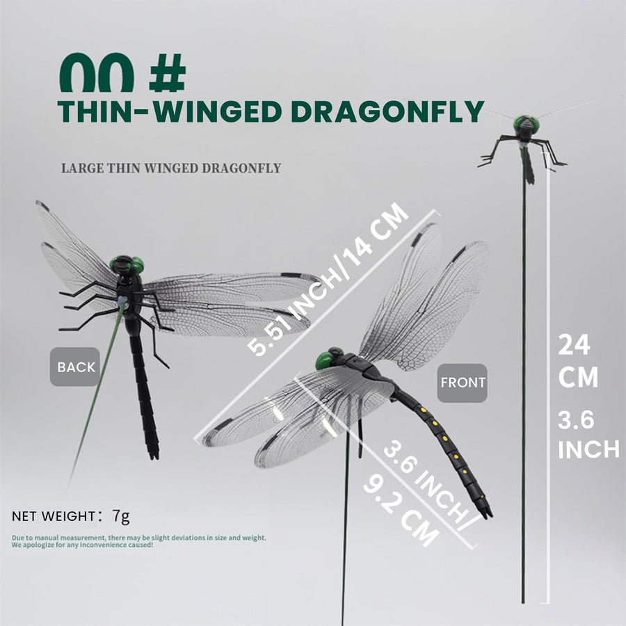 20 Pcs Dragon Fly Clips for Bugs Repellent, 3D Artificial Dragonfly Hat Clip, Dragonfly Garden Decor (20, Black*20 Pcs)