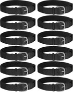 12 Pcs Baseball Belts Softball Belts Bulk for Adult and Youth Adjustable