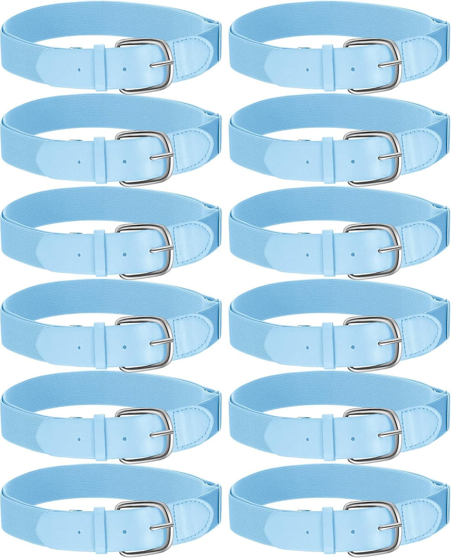 12 Pcs Baseball Belts Softball Belts Bulk for Adult and Youth Adjustable