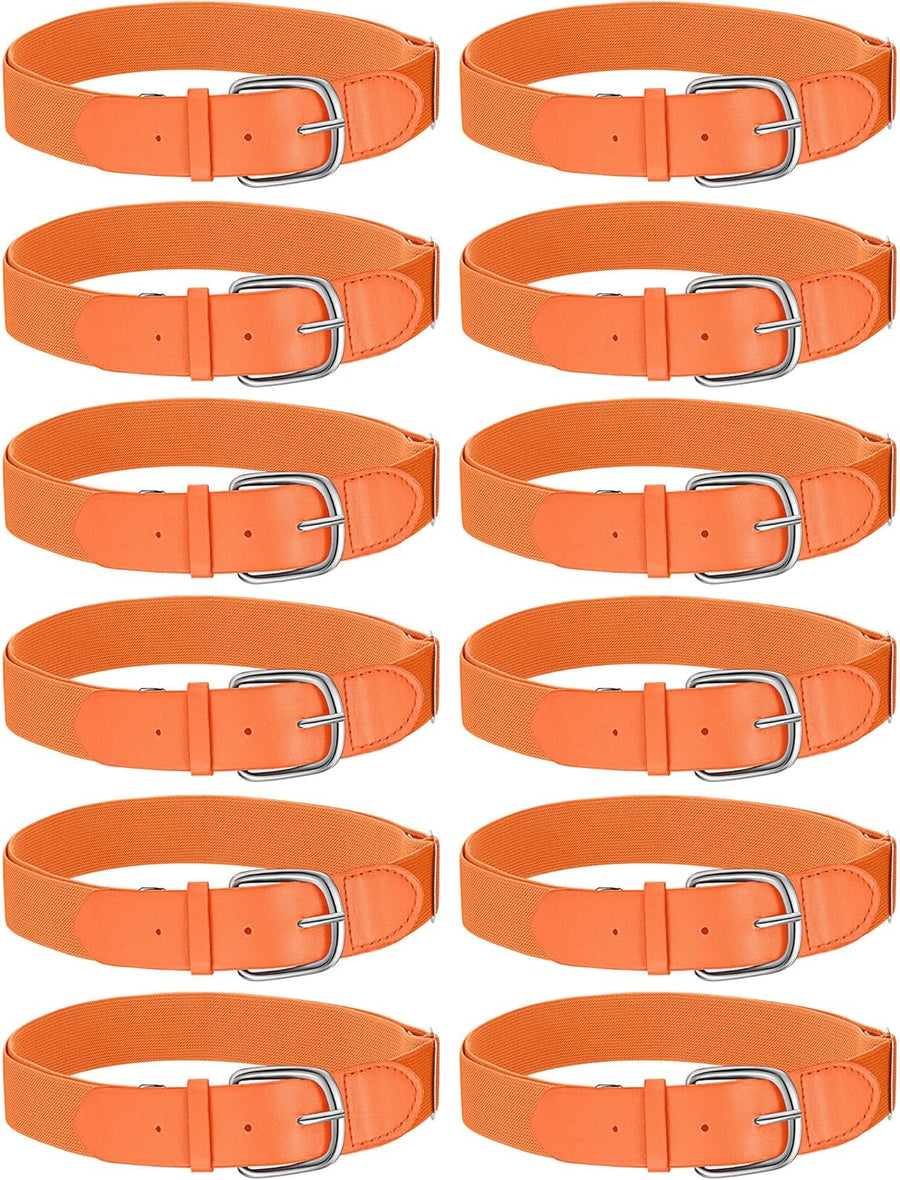 12 Pcs Baseball Belts Softball Belts Bulk for Adult and Youth Adjustable