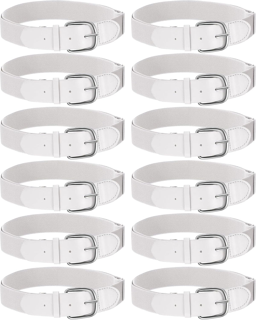 12 Pcs Baseball Belts Softball Belts Bulk for Adult and Youth Adjustable