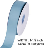 Dusty Blue Grosgrain Ribbon, 1 1/2 Inch 50 Yards, Great for Crafts Bows Flower Bouquet Wedding Home Decor Gift Wrapping