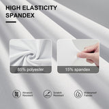 Spandex Folding Chair Covers 100 Pcs Universal Fitted Dining Chair Cover Stretchy Slipcovers for Wedding Party Banquet Flat-Front Chairs Covers (White) - Front View