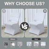 Spandex Folding Chair Covers 100 Pcs Universal Fitted Dining Chair Cover Stretchy Slipcovers for Wedding Party Banquet Flat-Front Chairs Covers (White) - Top-Down View