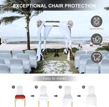 Spandex Folding Chair Covers 100 Pcs Universal Fitted Dining Chair Cover Stretchy Slipcovers for Wedding Party Banquet Flat-Front Chairs Covers (White) - 45-Degree Angle
