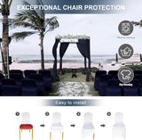 Spandex Folding Chair Covers 100 Pcs Universal Fitted Stretchy Dining Chair Slipcovers for Wedding Party Banquet Flat-Front Chair Cover (Navy Blue)