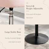 Adjustable Vanity Stool, 360°Swivel Vanity Chair for Makeup Room, Pink Stool Chair for Vanity, Small Faux Leather Vanity Stools for Bathroom, Living Room - 45-Degree Angle