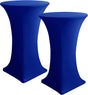 Cocktail Table Covers, 2 Pack - Fitted Stretch Spandex Square Corners Cocktail Tablecloths (Royal Blue, Fit for 30"-32" Diameter x 43" Height Tables)
