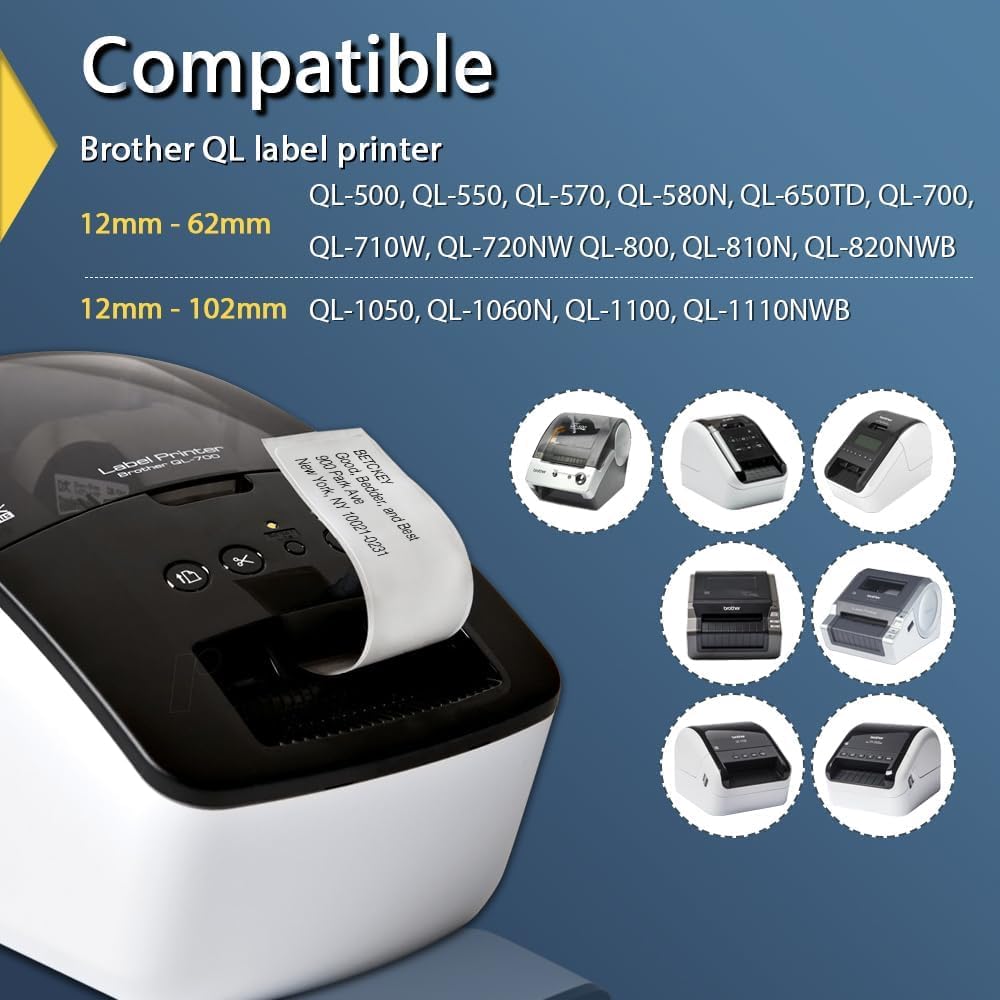 - Compatible Shipping Labels Replacement for Brother DK-1202 (2.4 in x 3.9 in), Use with Brother QL Label Printers [10 Rolls/3000 Labels]