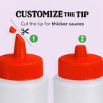 24 oz Large Condiment Squeeze Bottles for Sauces - Leak Proof - 4 Pack (XL)
