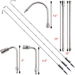 Pressure Washer Extension Wand, 10 Pack Power Washer Lance with 6 Atomization Nozzle Tips,1 Gutter Cleaner Attachment Curved Rod, 1/4" Quick Connect, 4000 PSI