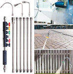 Pressure Washer Extension Wand, 10 Pack Power Washer Lance with 6 Atomization Nozzle Tips,1 Gutter Cleaner Attachment Curved Rod, 1/4" Quick Connect, 4000 PSI