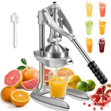 Manual Juicer,  Effortless Stainless Steel Juicer Press Heavy Duty Citrus Squeezer for Orange Lemon Grapefruit Pomegranate, Easy to Clean