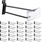 8 Inch Slatwall Hooks with Label Holder Slot Board Accessories Slatwall Panel Display Black Metal Hangers for Garage Shop Retail Display(25 Pcs)