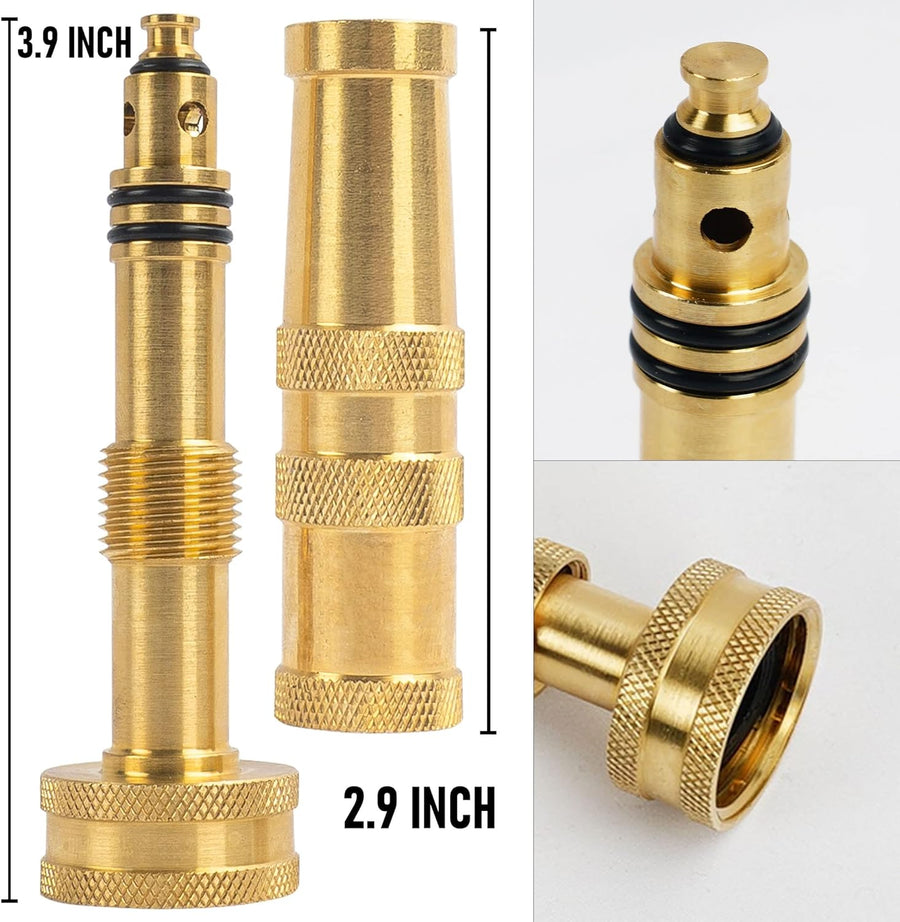90 Degree Hose Elbow Connectors + 4" Adjustable Twist Hose Nozzle