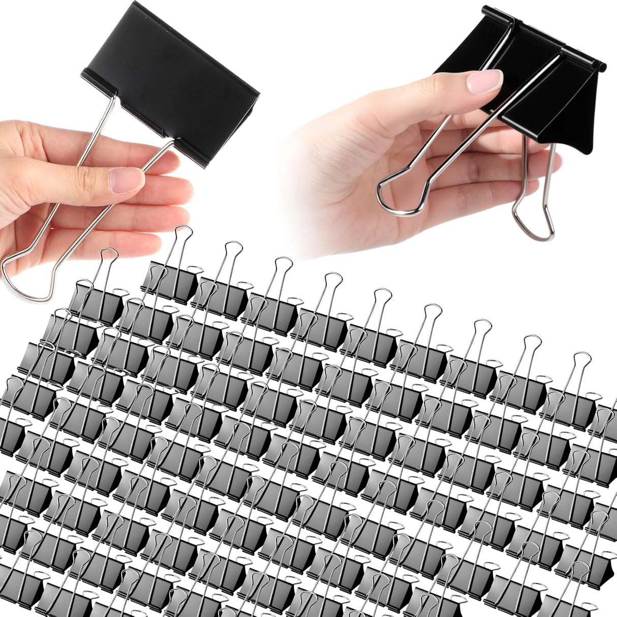 50 Pcs 3 Inch Jumbo Binder Clips Extra Large Binder Clips Bulk Black Big Heavy Duty Metal Giant Large Paper Clamps for Office and Home Supplies Organization Kitchen Food Bags Drawing