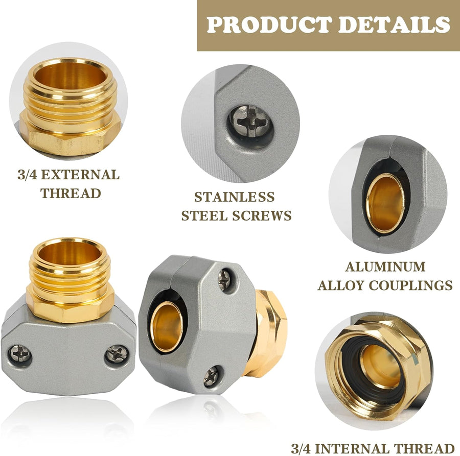 Garden Hose Repair Kit + Brass Garden Hose End Caps