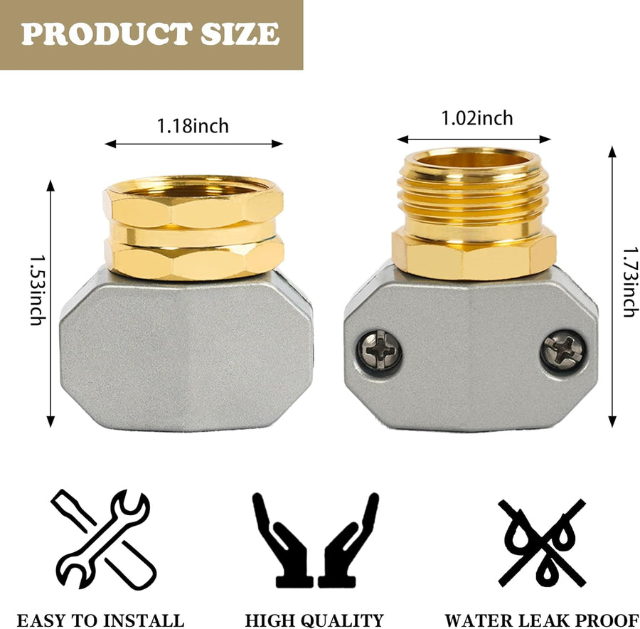 Garden Hose Repair Kit + Brass Garden Hose End Caps