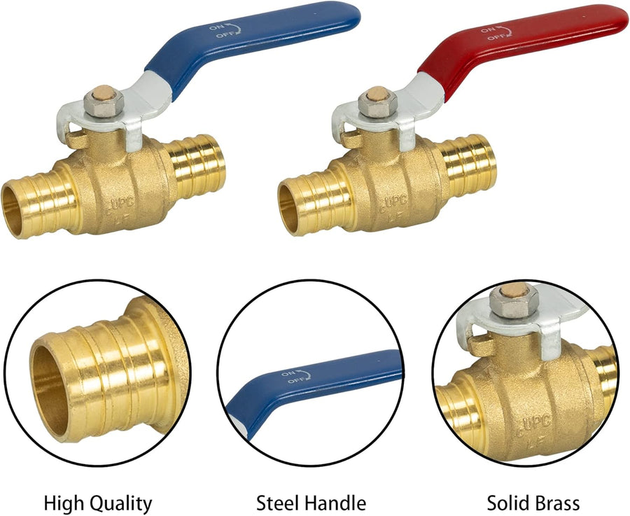 Garden Hose Adapter + Pex Brass Full Port Shut Off Ball Valve